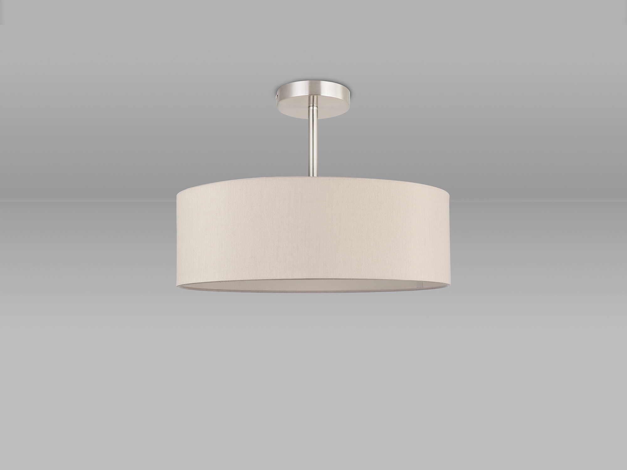 Baymont 45cm Semi Flush 5 Light Satin Nickel, Nude Beige/Moonlight DK0753  Deco Baymont